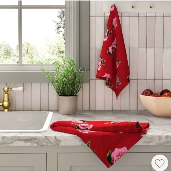 Nwt Threshold Target Spring Summer Roses Table Runner and Kitchen Towel Set - Picture 12 of 13